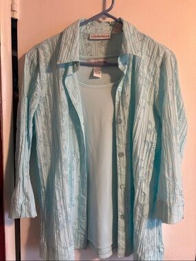 Sag Harbor Light Blue Knit Top & Blouse.